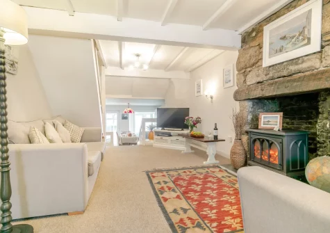 The living room at Shellseekers, Marazion
