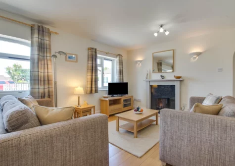 The living area at Shellseekers, Tregolds