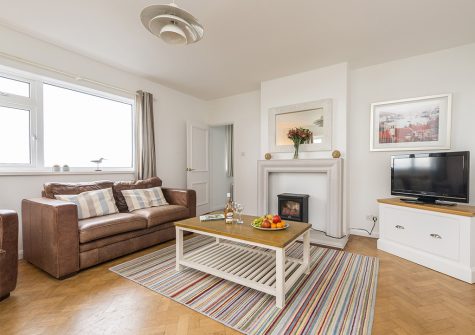 The living area at Sherrin, Bull Point Lighthouse, Mortehoe
