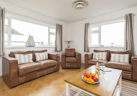 The living area at Sherrin, Bull Point Lighthouse, Mortehoe