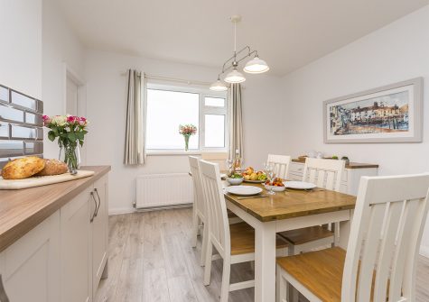 The dining area at Sherrin, Bull Point Lighthouse, Mortehoe