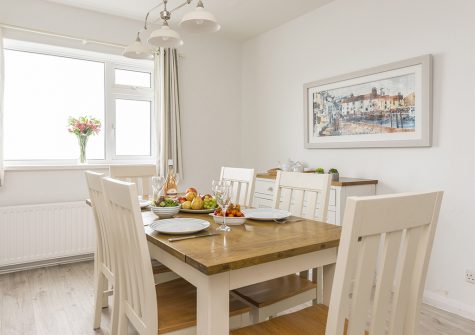 The dining area at Sherrin, Bull Point Lighthouse, Mortehoe