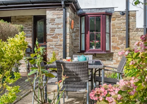 The enclosed patio  & alfresco dining area at Ship Shape, Padstow