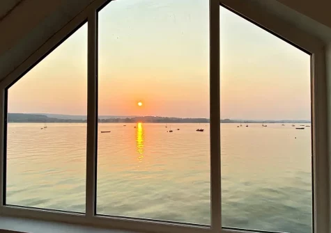 The view from bedroom #3 at Shoestring Cottage, Lympstone
