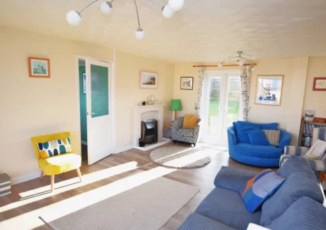 The living room at Shorelark, Porthtowan