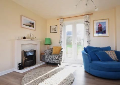 The living room at Shorelark, Porthtowan