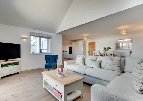 The living area at Silver Birches, Westward Ho!