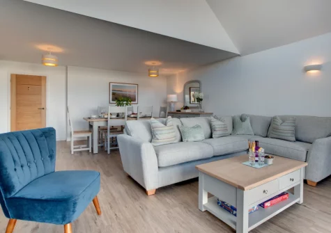 The living area at Silver Birches, Westward Ho!