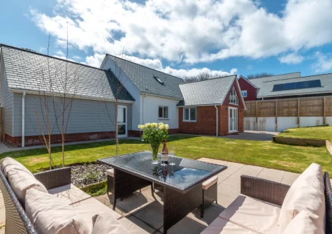 The patio, alfresco dining area & garden at Silver Birches, Westward Ho!