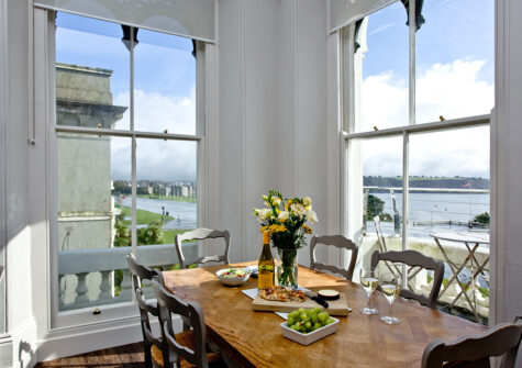 The dining area at Sir Francis Drake Apartment, 1 Elliot Terrace, Plymouth