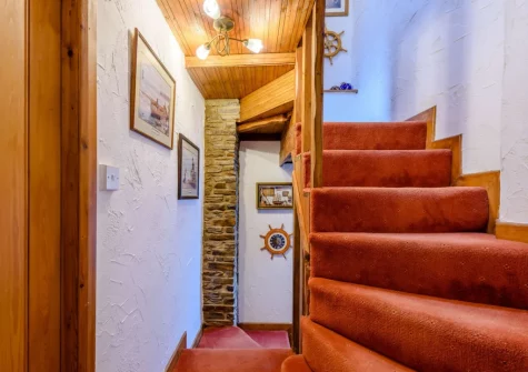 The stairs up to the second floor at Skippers Cottage, Ilfracombe