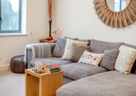 The living area at Slipway, Fowey