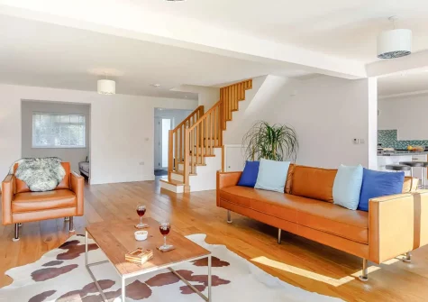The living area at Slow Tide, Bude