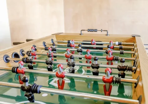 The games room at Slow Tide, Bude