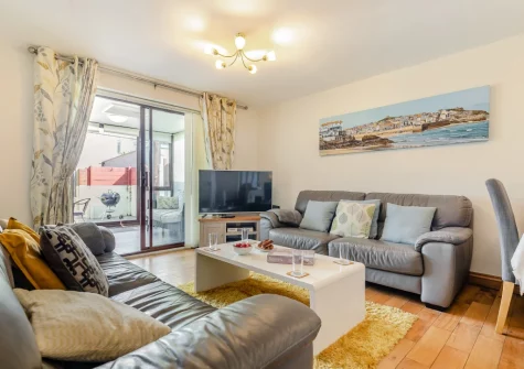 The living area at Smithy Cottage, Marazion