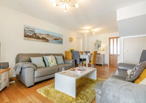 The living area at Smithy Cottage, Marazion