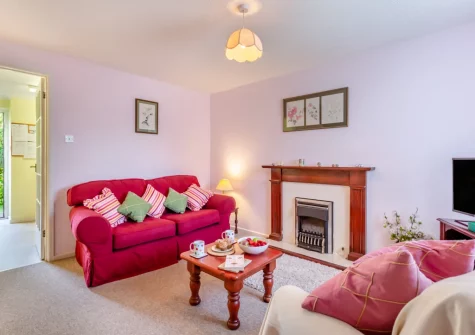 The living room at Snowdrops, Beer