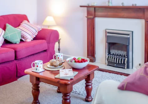 The living room at Snowdrops, Beer