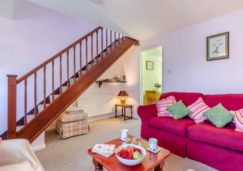 The living room at Snowdrops, Beer