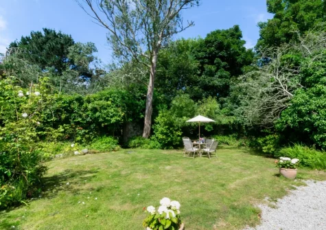 The garden & alfresco dining area at Someplace Else, St Just