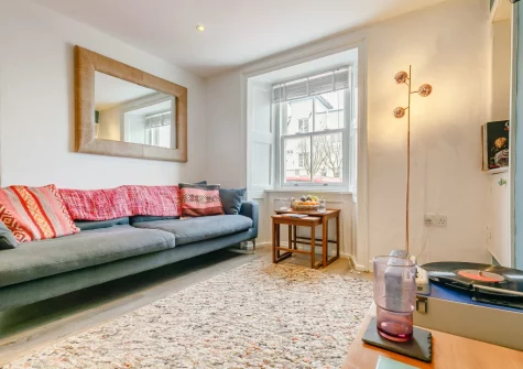 The living area at Song of the Sea, Penzance