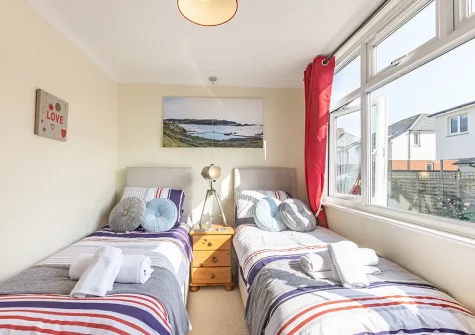 Bedroom #3 at Soundwaves House, Bude