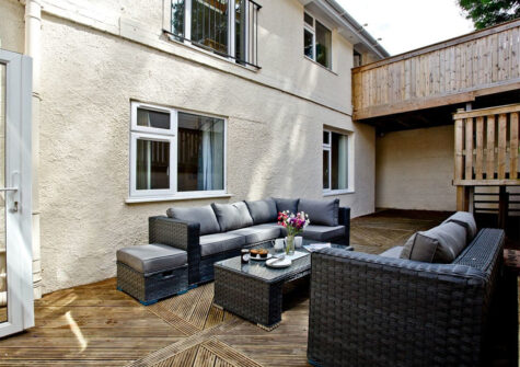 The decked patio at South Sands, Paignton