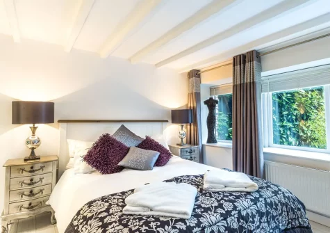 The bedroom at Spice Barn, Old Lanwarnick Cottages, Trefanny Hill