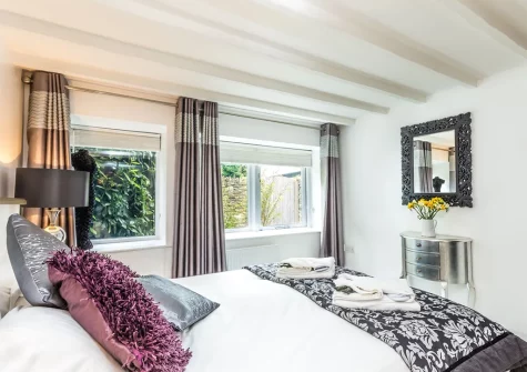 The bedroom at Spice Barn, Old Lanwarnick Cottages, Trefanny Hill