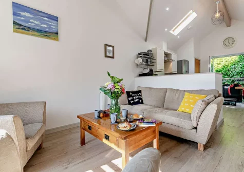 The living area at Springfield Cottage, Helston
