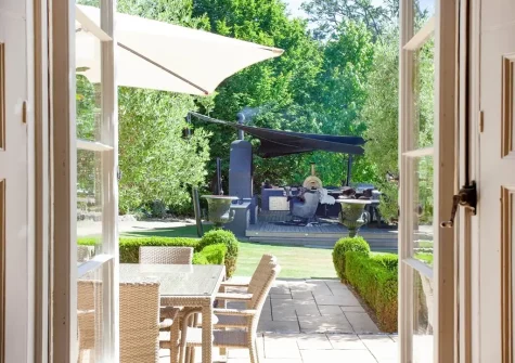 The patio & alfresco dining area at St Anne's Manor, Torquay