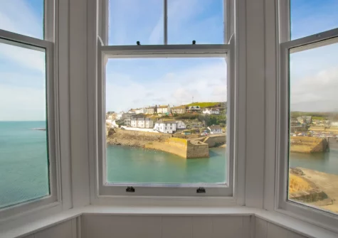 The view from bedroom #1 at St Gwithians, 7 Bay View Terrace, Porthleven