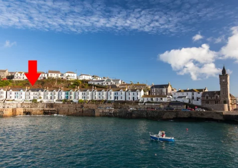 St Gwithians, 7 Bay View Terrace is a Grade II-listed Edwardian house, with stunning views overlooking Porthleven's harbour