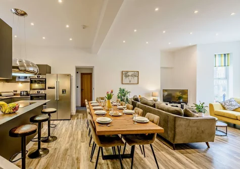 The kitchen & dining area at St James Villa, Ilfracombe