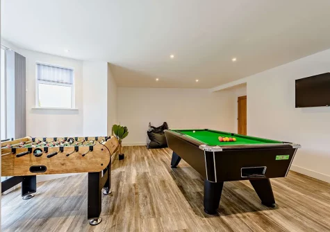 The games room at St James Villa, Ilfracombe
