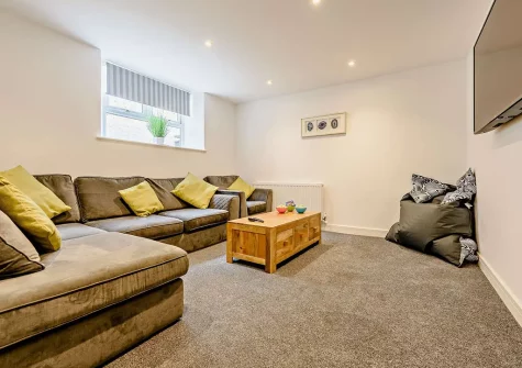 The cinema room at St James Villa, Ilfracombe