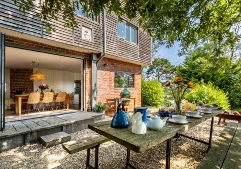 The barbecue & alfresco dining area at St Mary's, Little Petherick