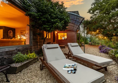 The outdoor sitting area at St Mary's, Little Petherick