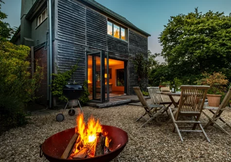 The firepit & outdoor sitting area at St Mary's, Little Petherick