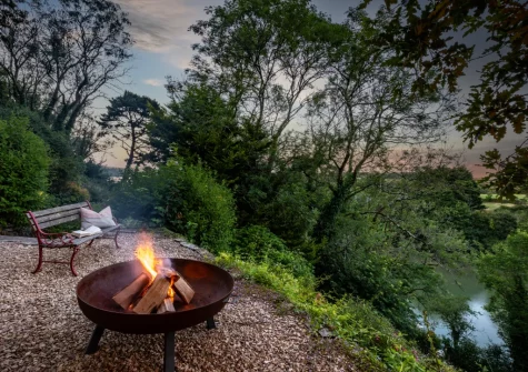 The firepit & outdoor sitting area at St Mary's, Little Petherick
