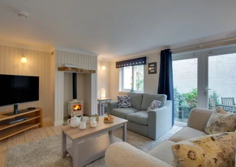 The living room at St Mellyn, Portmellon