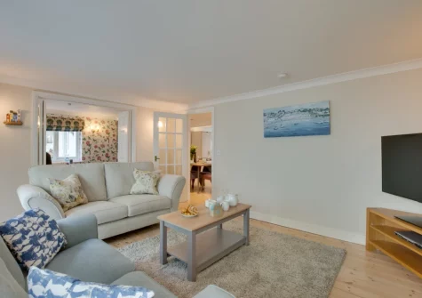 The living room at St Mellyn, Portmellon