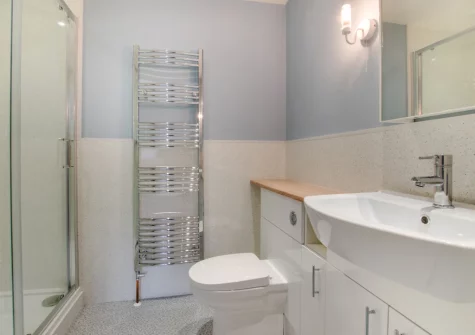 Bedroom #2 en-suite shower room at St Mellyn, Portmellon