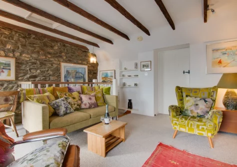 The living room at St Michaels, Porthleven