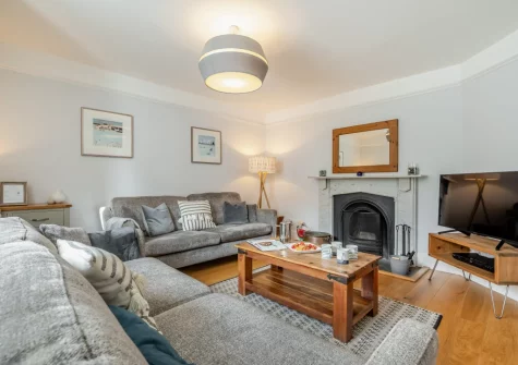 The living room at St Piran's, Padstow