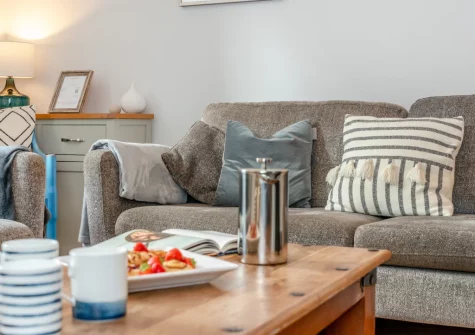 The living room at St Piran's, Padstow