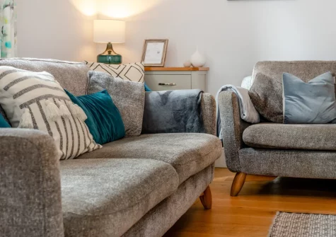 The living room at St Piran's, Padstow