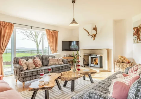 The living room at Staddon House, North Tawton