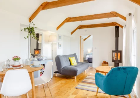 The living & dining area at Standing Stones, Newlyn