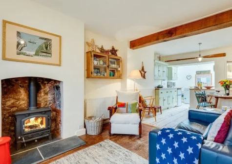 The living area at Star Cottage, Shaldon